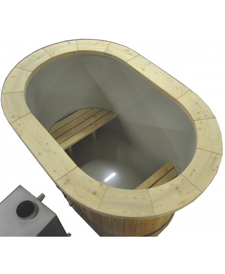 Badezuber Oval mit Kunststoffeinsatz