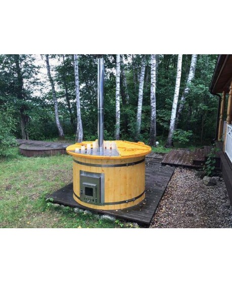 Badebottich mit integriertem Ofen Badebottich mit integriertem Ofen