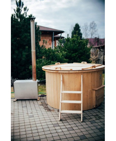 Badebottich mit Kunststoffeinsatz und Fichte Verkleidung Badebottich mit Kunststoffeinsatz und Fichte Verkleidung