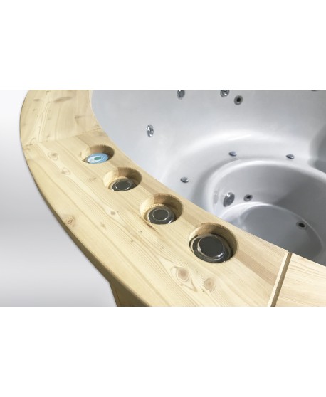 Badefass GFK Fichte mit integriertem Ofen 180 cm Badefass GFK Fichte mit integriertem Ofen 180 cm