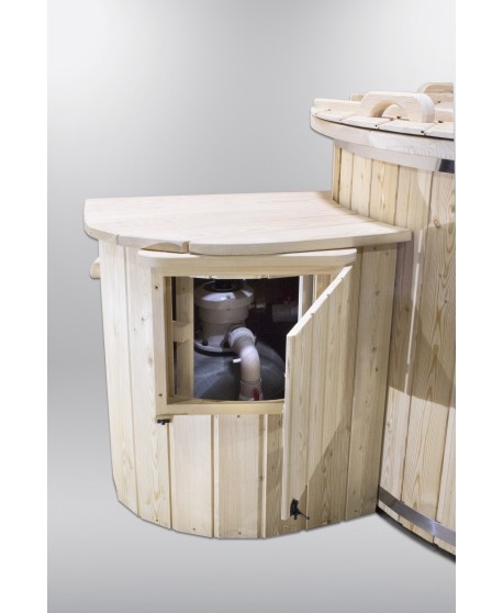 Badetonne mit Fiberglaseinsatz mit Elektroofen 1,8 m Badetonne mit Fiberglaseinsatz mit Elektroofen 1,8 m