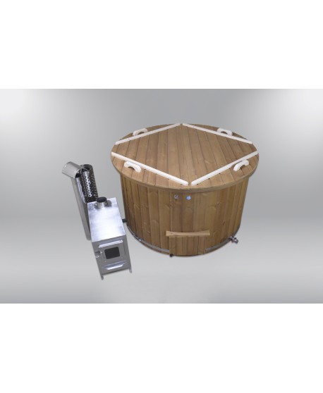 Badebottich Thermoholz mit Aussenofen 160cm Badebottich Thermoholz mit Aussenofen 160cm