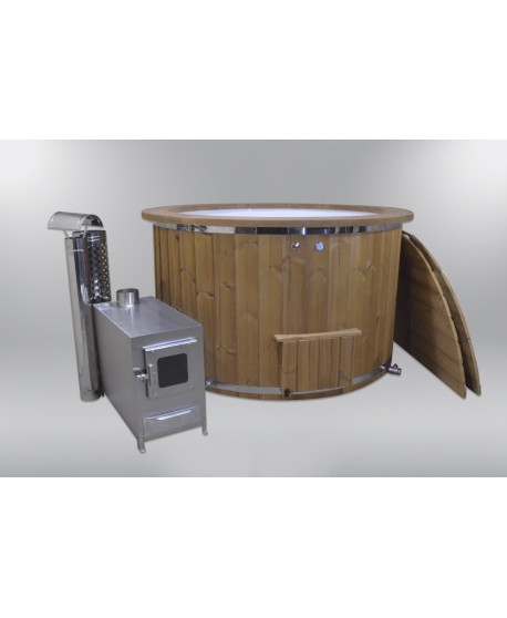 Badezuber Thermoholz mit Aussenofen 160cm Badezuber Thermoholz mit Aussenofen 160cm