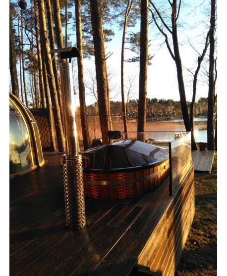 Badetonne Oval mit Holzofen Badetonne Oval mit Holzofen