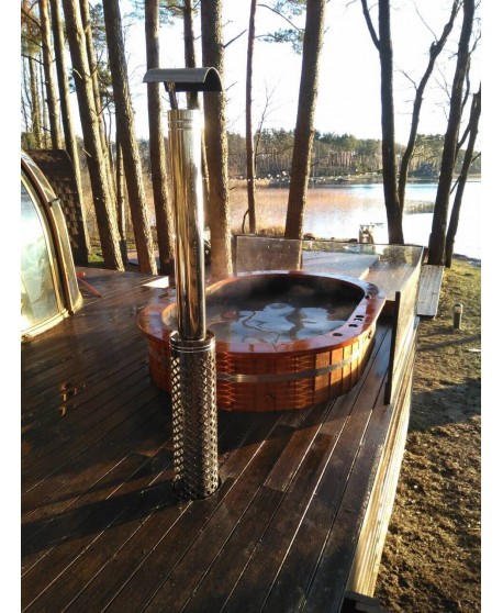 Badewanne Oval mit Holzofen