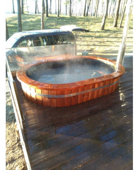 Ofuro Wanne Oval mit Holzofen Ofuro Wanne Oval mit Holzofen