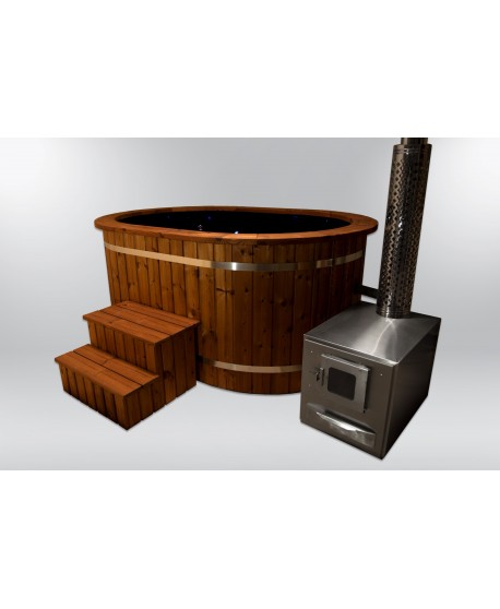 Badetonne Oval mit Holzofen Badetonne Oval mit Holzofen