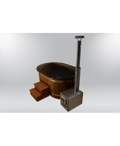 Badetonne Oval mit Holzofen Badetonne Oval mit Holzofen