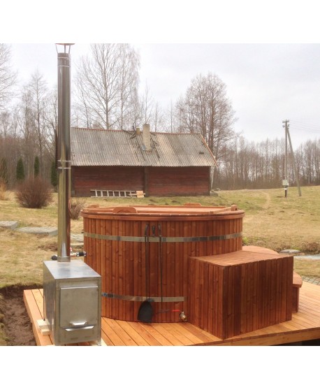Badefass aus Thermoholz mit Kunststoffeinsatz Badefass aus Thermoholz mit Kunststoffeinsatz
