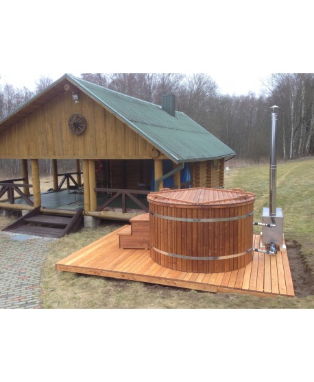 Badefass aus Thermoholz mit Kunststoffeinsatz Badefass aus Thermoholz mit Kunststoffeinsatz