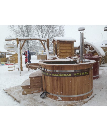 Badefass aus Thermoholz mit Kunststoffeinsatz Badefass aus Thermoholz mit Kunststoffeinsatz